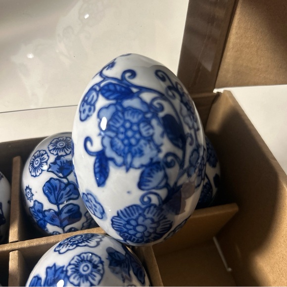 Begonia Market Blue and White Decorative Easter Spring Eggs Bowl filler Summer - Picture 8 of 16